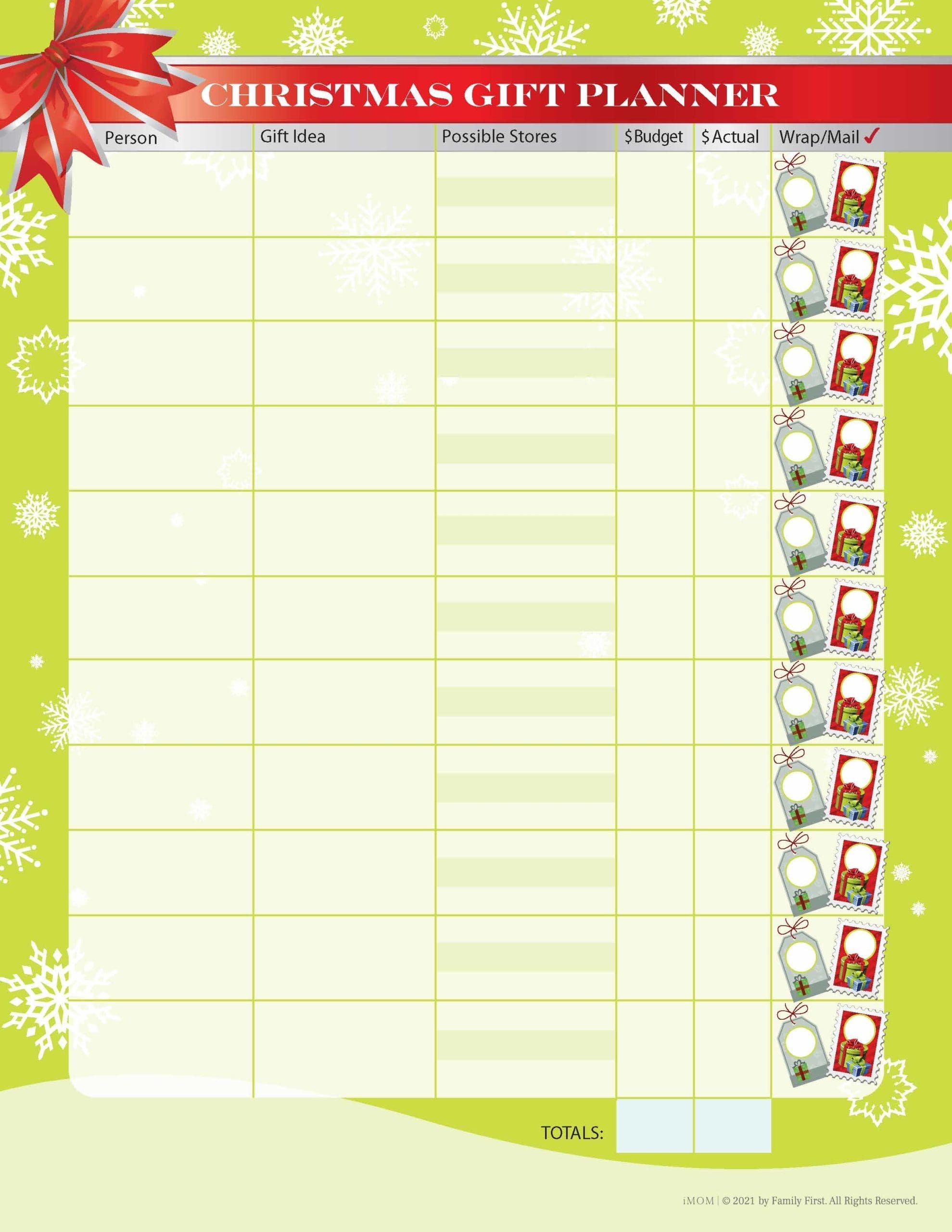 christmas gift planner