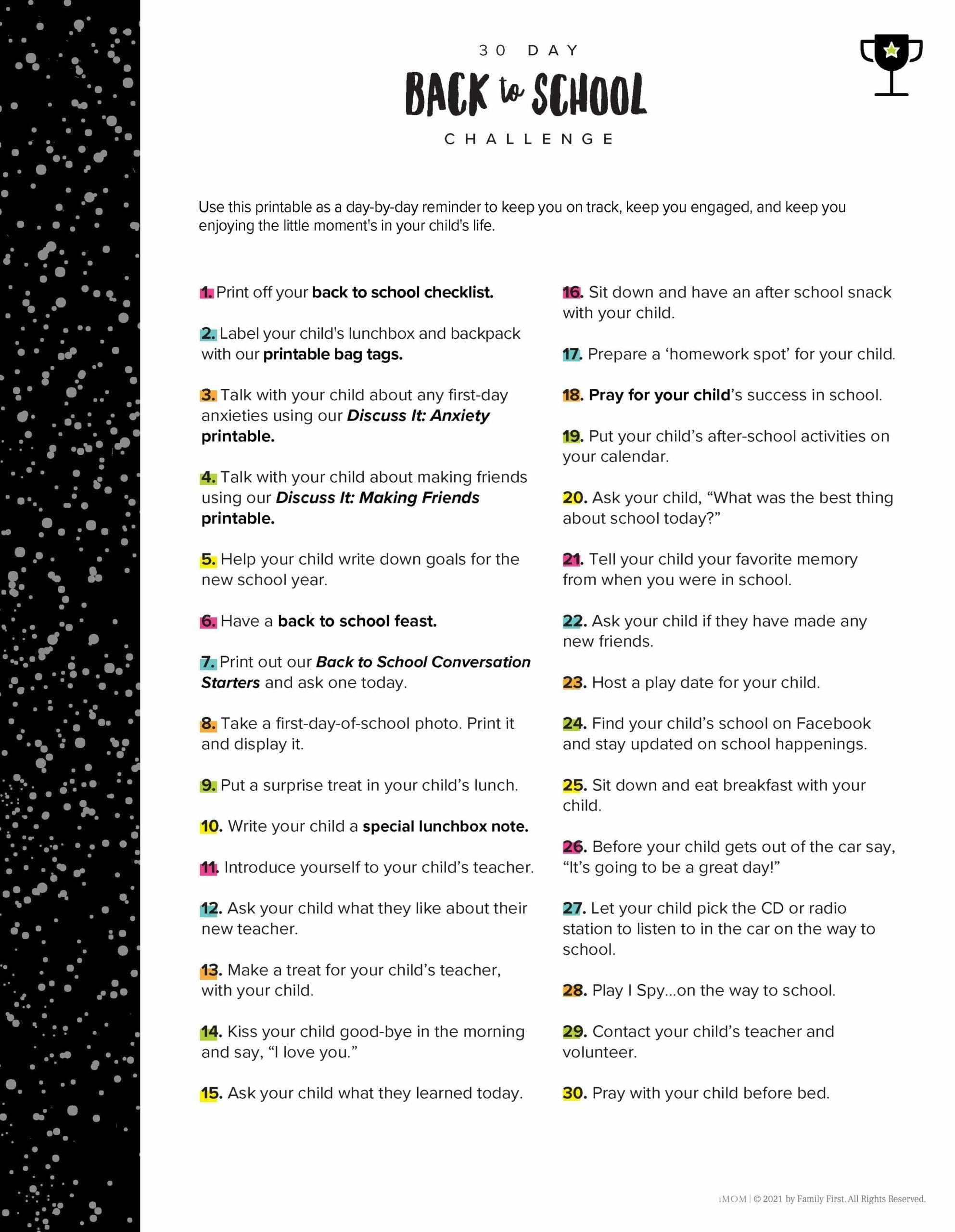 30-Day Back to School Challenge